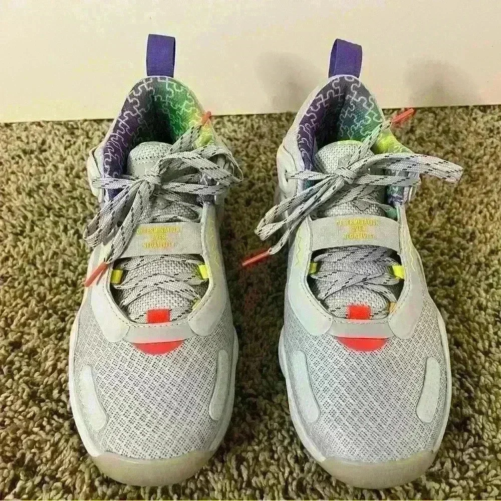 Adidas D.O.N. Issue 3 Autism Speaks Grey Purple Basketball Shoes GY2843